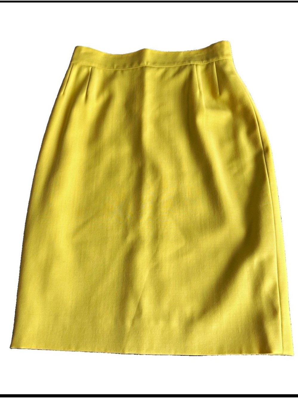 Vintage Genny Yellow Wool Pencil Skirt Made in Italy
